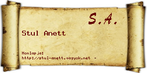 Stul Anett névjegykártya